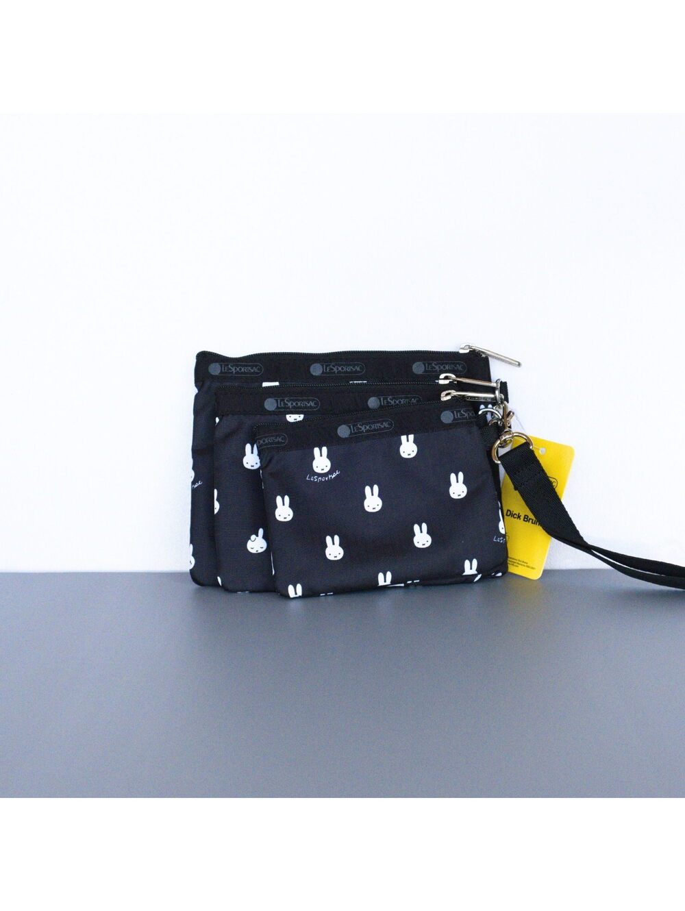 LeSportsac x Miffy Black Wristlet Pouch Set of 3 NWT
